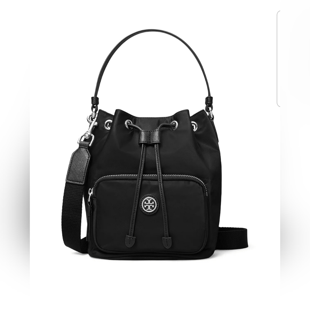 🎀NWT Authentic Tory Burch Virginia Bucket Bag. Color:Black 💖